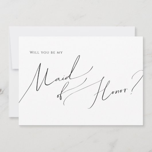 Whimsical-minimalistisch script | Maid of Honor Ka Kaart (Voorkant)