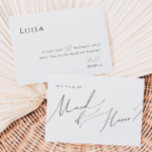 Whimsical-minimalistisch script | Maid of Honor Ka Kaart<br><div class="desc">Dit slimme minimalistische script | Schudder is perfect voor je klassieke, eenvoudige zwarte en witte, moderne boho bruiloft. Het ontwerp biedt elegante, delicate en romantische handgeschreven kalligrafie met een formele shabby chic typografie. De blik zal goed gaan met om het even welk trouwseizoen: lente, zomer, herfst, of winter! Het product...</div>