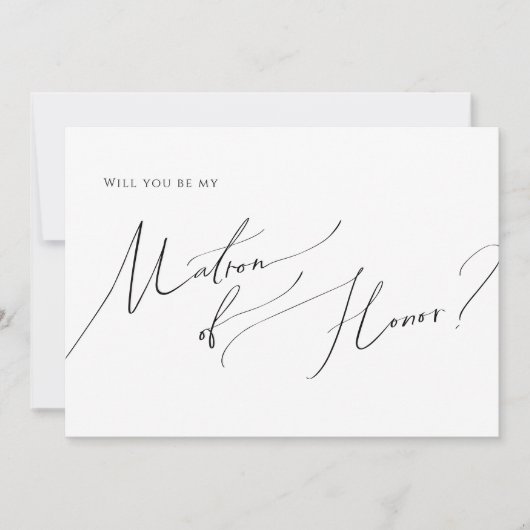 Whimsical-minimalistisch script | Matron of Honor  Kaart (Voorkant)