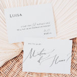 Whimsical-minimalistisch script | Matron of Honor  Kaart<br><div class="desc">Dit slimme minimalistische script | Strijm of eremkaart is perfect voor je klassieke, eenvoudige zwarte en witte, moderne boho bruiloft. Het ontwerp biedt elegante, delicate en romantische handgeschreven kalligrafie met een formele shabby chic typografie. De blik zal goed gaan met om het even welk trouwseizoen: lente, zomer, herfst, of winter!...</div>