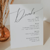 Whimsical-minimalistisch script | Menu Drinken bru Reclamebord Met Voetstuk