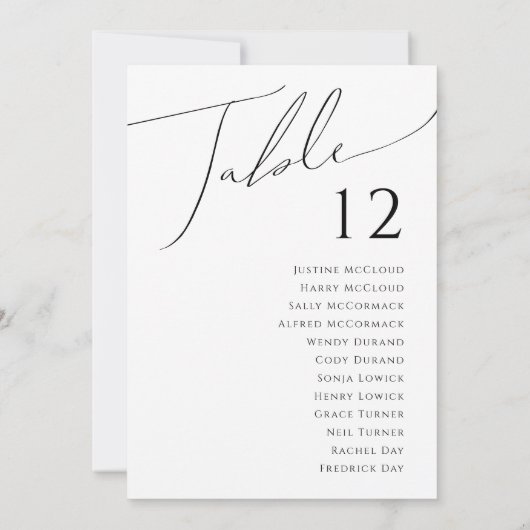 Whimsical-minimalistisch script | Tabelnummer (Achterkant)