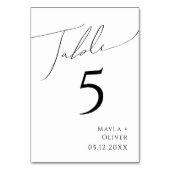 Whimsical-minimalistisch script | Tabelnummer Kaart (Voorkant)