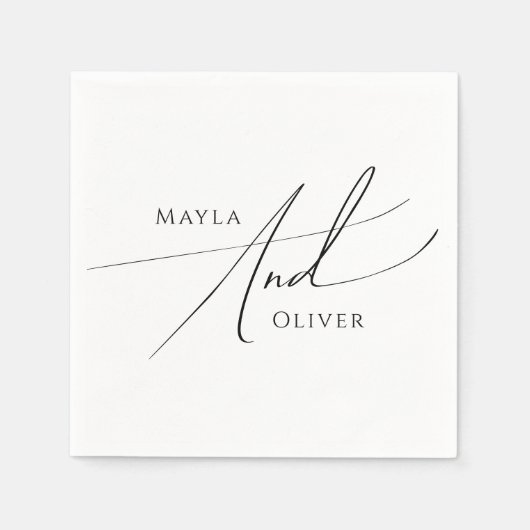 Whimsical-minimalistisch script | Weddenschap Servet (Voorkant)