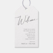 Whimsical-minimalistisch script | Welkom bruiloft Cadeaulabel (Voorkant)
