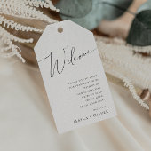 Whimsical-minimalistisch script | Welkom bruiloft Cadeaulabel