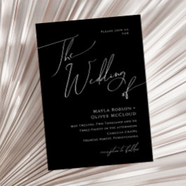 Whimsical-minimalistisch script | Zwart huwelijk v Kaart
