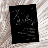 Whimsical-minimalistisch script | Zwart huwelijk v Kaart