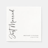 Whimsical Minimalistisch Script: Zwart & Wit Bruil Servet (Voorkant)