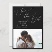 Whimsical-minimalistisch script | Zwarte bewaardat Magnetische Uitnodiging (Voorkant)