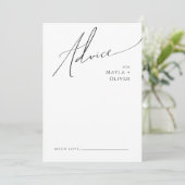 Whimsical-minimalistisch script | Zwarte bruiloft Advieskaart (Staand voorkant)