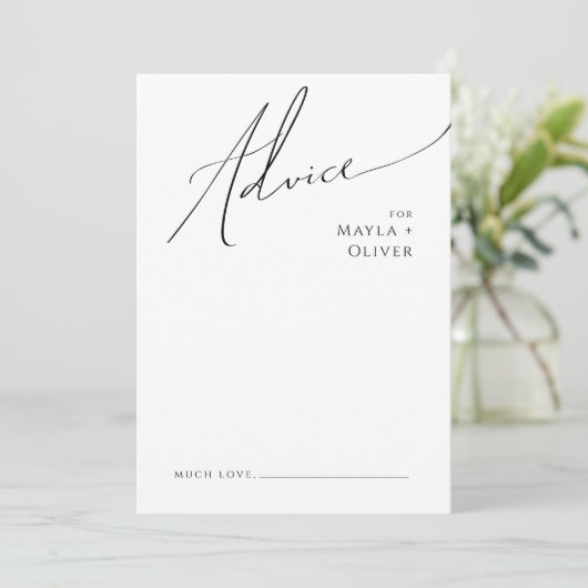 Whimsical-minimalistisch script | Zwarte bruiloft Advieskaart (Staand voorkant)