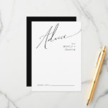 Whimsical-minimalistisch script | Zwarte bruiloft Advieskaart<br><div class="desc">Dit slimme minimalistische script | De zwarte trouwadvieskaart is perfect voor je klassieke, eenvoudige zwarte en witte, moderne boho bruiloft. Het ontwerp biedt elegante, delicate en romantische handgeschreven kalligrafie met een formele shabby chic typografie. De blik zal goed gaan met om het even welk trouwseizoen: lente, zomer, herfst, of winter!...</div>