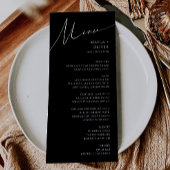 Whimsical-minimalistisch script | Zwarte bruiloft Menu