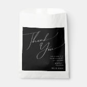 Whimsical-minimalistisch script | Zwarte dank Bedankzakje (Voorkant)