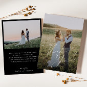 Whimsical-minimalistisch script | Zwarte platte fo Bedankkaart