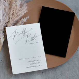 Whimsical-minimalistisch script   Zwarte RSVP-kaar RSVP Kaartje
