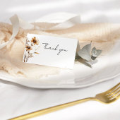 Whimsical minimalistische Boho Wildflower bruiloft Bedankkaart