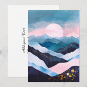 Whimsical Minimalistische Gold Mountain Waterverf Aankondiging (Voorkant / Achterkant)