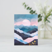 Whimsical Minimalistische Gold Mountain Waterverf Feestdagenkaart (Staand voorkant)