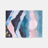 Whimsical Minimalistische Gold Mountain Waterverf Fleece Deken (Voorkant (Horizontaal))