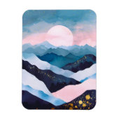 Whimsical Minimalistische Gold Mountain Waterverf Magneet (Verticaal)