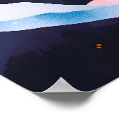 Whimsical Minimalistische Gold Mountain Waterverf Poster (Hoek)