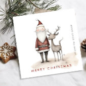 Whimsical minimalistische kerstman bedrijf feestdagenkaart