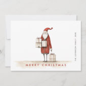 Whimsical minimalistische Kerstman Kerstmis Feestdagenkaart (Voorkant)