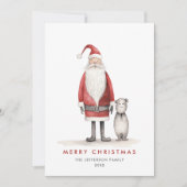 Whimsical minimalistische Kerstman Kerstmis Feestdagenkaart (Voorkant)