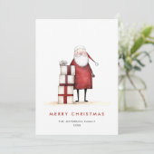 Whimsical minimalistische Kerstman Kerstmis Feestdagenkaart (Staand voorkant)