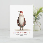 Whimsical minimalistische Kerstman Kerstmis Feestdagenkaart (Staand voorkant)