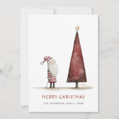Whimsical minimalistische Kerstman Kerstmis Feestdagenkaart (Voorkant)