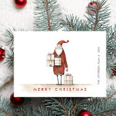 Whimsical minimalistische Kerstman Kerstmis Feestdagenkaart