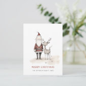 Whimsical Minimalistische Kerstman Kerstvakantie Briefkaart (Staand voorkant)