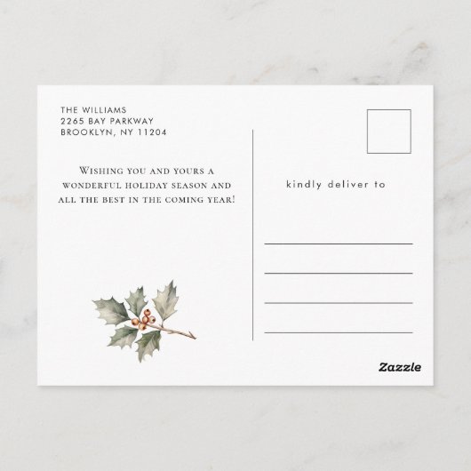 Whimsical Minimalistische Kerstman Kerstvakantie Briefkaart (Achterkant)