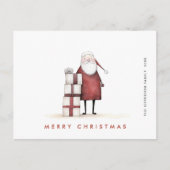 Whimsical Minimalistische Kerstman Kerstvakantie Briefkaart (Voorkant)