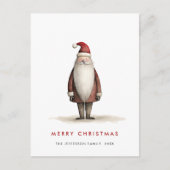 Whimsical Minimalistische Kerstman Kerstvakantie Briefkaart (Voorkant)
