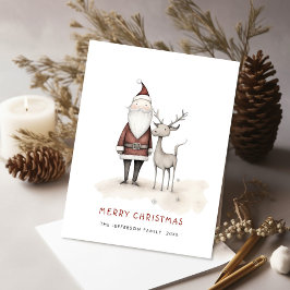 Whimsical Minimalistische Kerstman Kerstvakantie Briefkaart