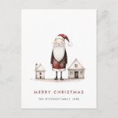 Whimsical Minimalistische Kerstman Kerstvakantie Briefkaart (Voorkant)