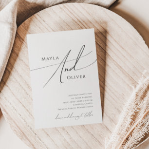 Whimsical Minimalistische Script Casual Bruiloft Kaart