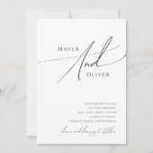 Whimsical Minimalistische Script Casual Bruiloft Kaart (Voorkant)