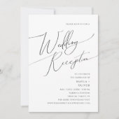 Whimsical Minimalistische Script Trouwreceptie Uit Kaart (Voorkant)