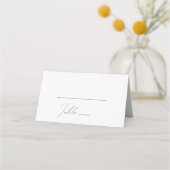 Whimsical Minimalistische Script | Zwart Geplooid Plaatskaartje (Voorkant)
