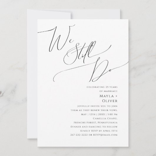 Whimsical Minimum Script we nog steeds Vow Renewal Kaart (Voorkant)