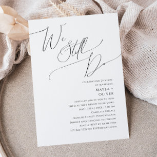 Whimsical Minimum Script we nog steeds Vow Renewal Kaart