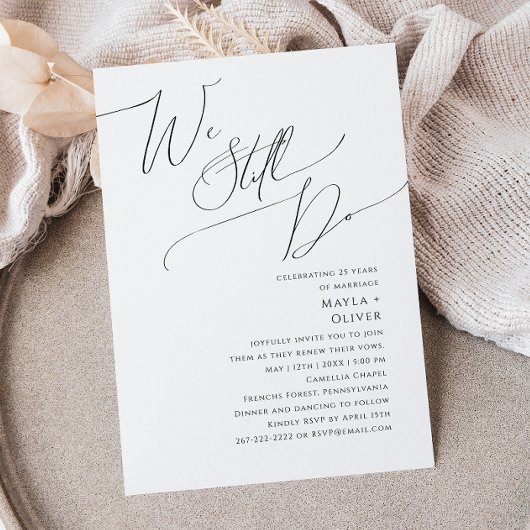 Whimsical Minimum Script we nog steeds Vow Renewal Kaart