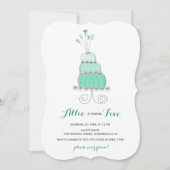 Whimsical Mint Cake Girl Birthday Party Invite Kaart (Voorkant)