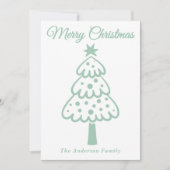 Whimsical Mint Green Hand getrokken kerstboom Feestdagenkaart (Voorkant)