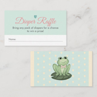 Whimsical Mint Kikker Baby Shower Luier Raffle Informatiekaartje